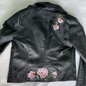 Women’s floral leather jacket